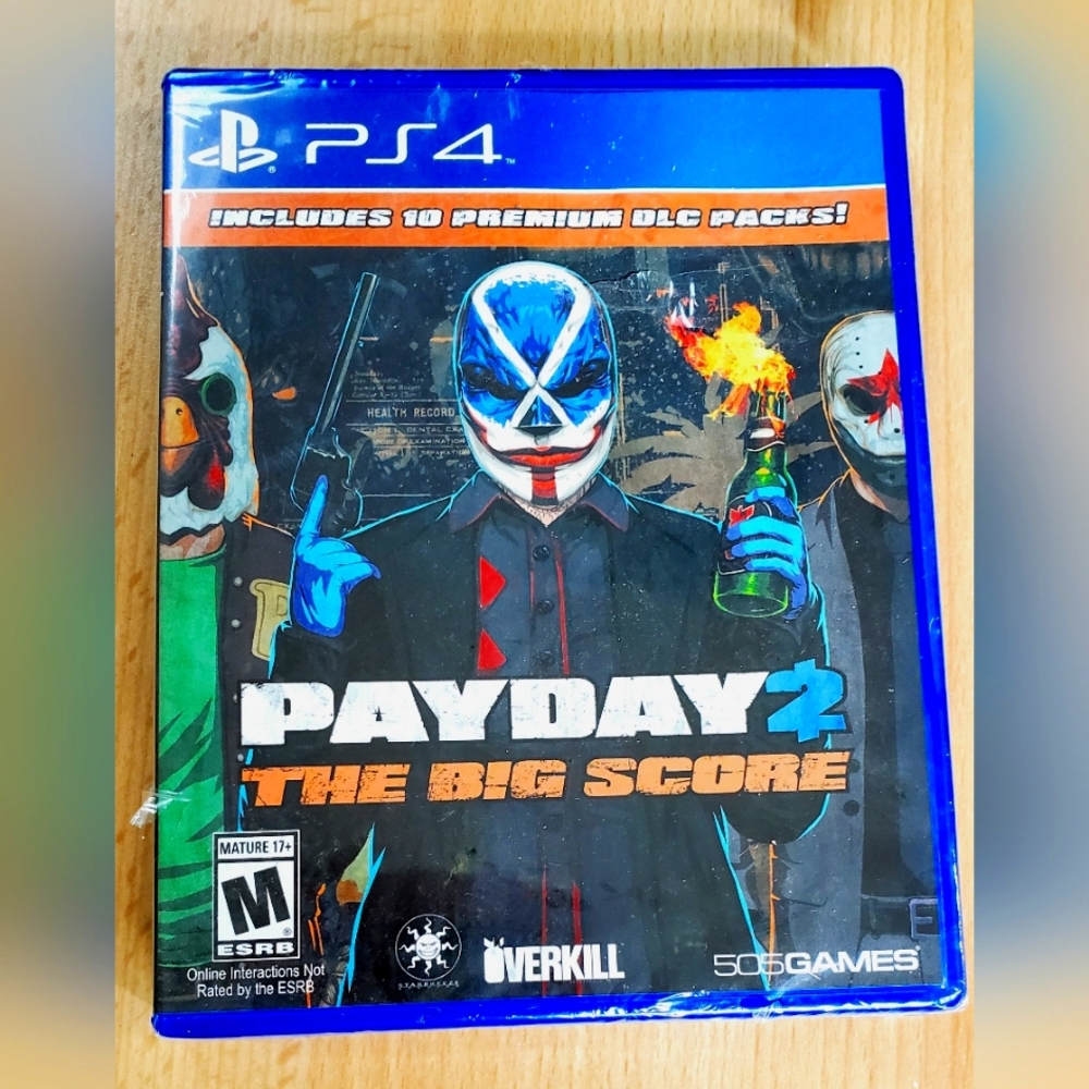 PS4 Pay Day The Big Score Video Game Unopened with 10 Premium DLC Packs